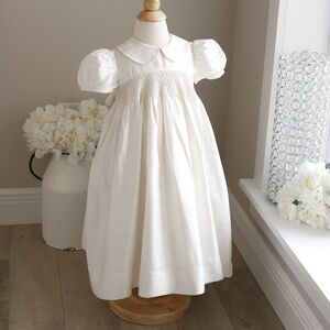 Strasburg Ivory Silk Smocked Dress Size 2 Special Occasion Flower Girl